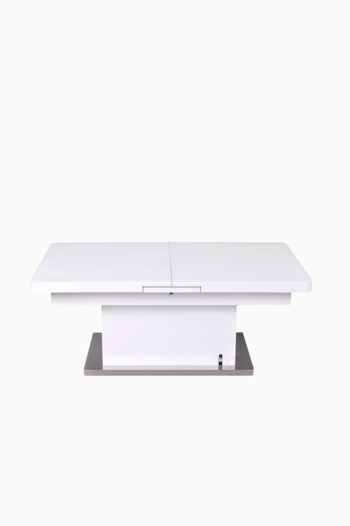 TABLE A MANGER TABLE BASSE RELEVABLE TB86 BLANCHE VERRE TREMPE PRINCIPALE