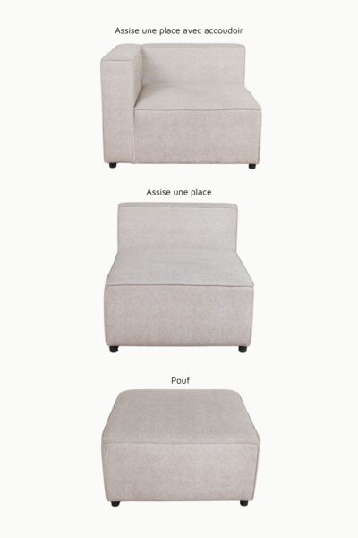 modules monte carlo tissus chenille beige