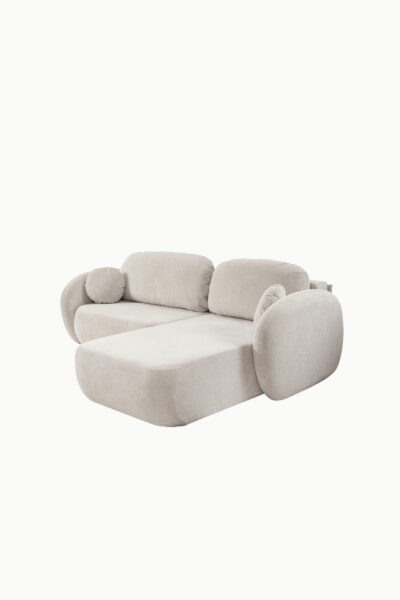 canape aulfa coffre convertible tissus chenille beige 2