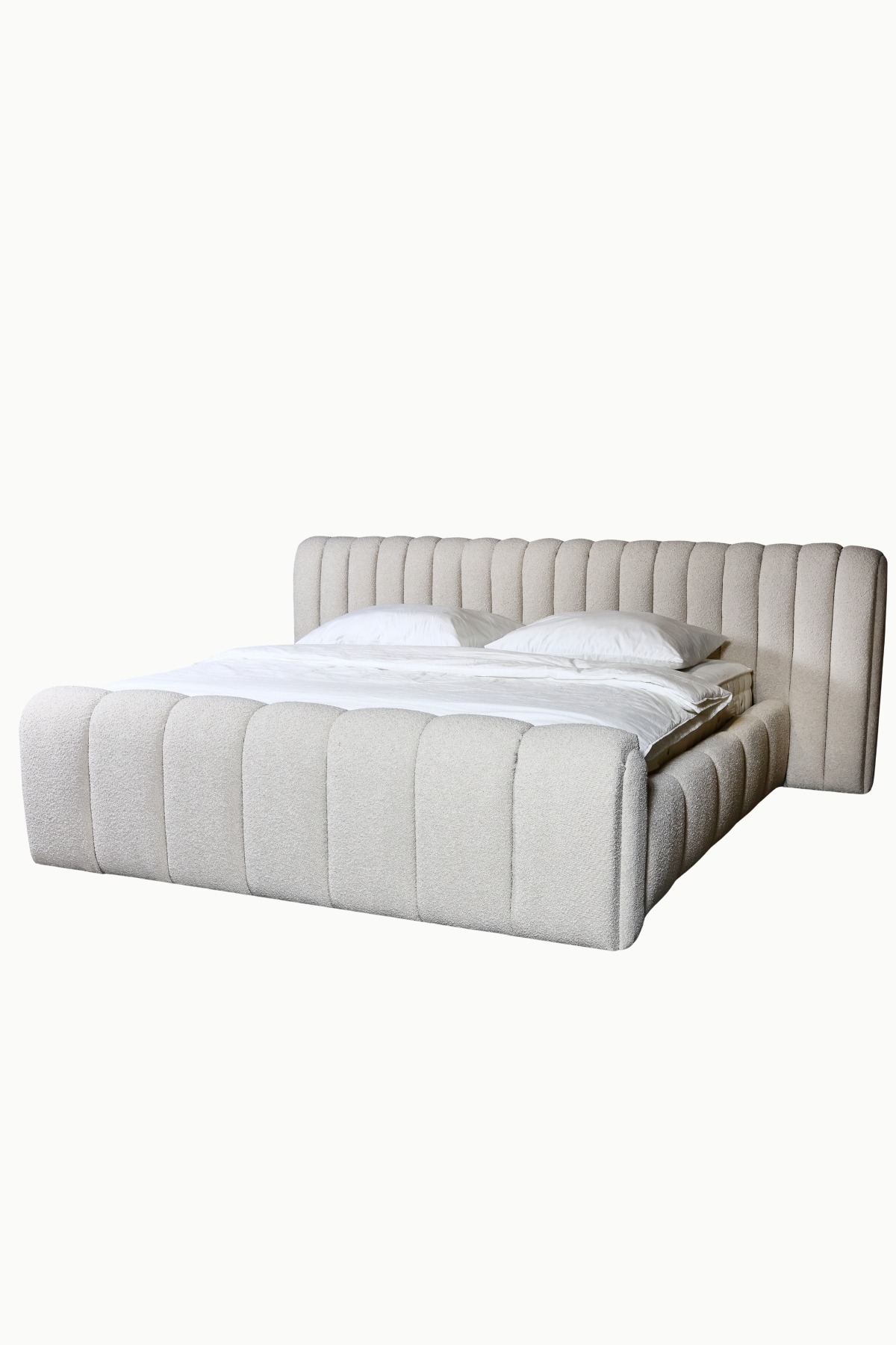 LIT COFFRE ARIA XL TISSU LAINE BOUCLEE 1