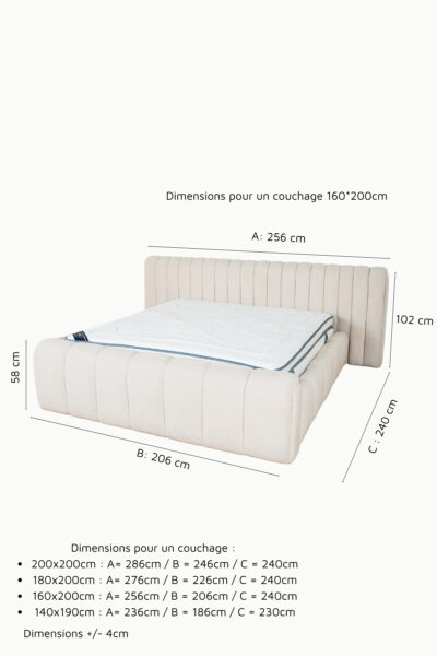 LIT COFFRE ARIA XL TISSU VELOURS ANTITACHE ET DEPERLANT 7 1 LIT COFFRE ARIA XL TISSU VELOURS ANTITACHE ET DEPERLANT 7 1
