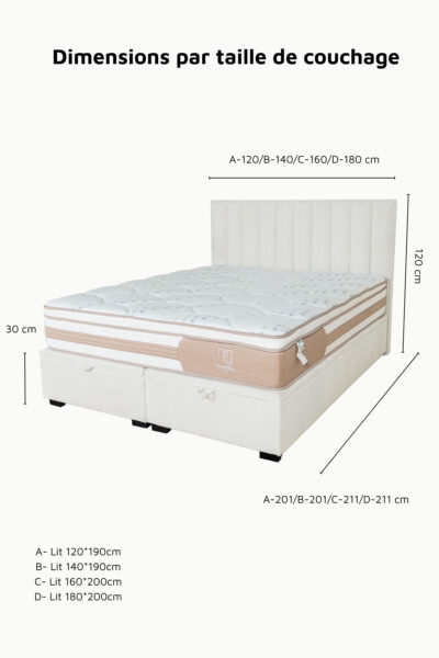 LIT COFFRE PRADA 2PL CHENILLE ECRU 1 LIT COFFRE PRADA 2PL CHENILLE ECRU 1