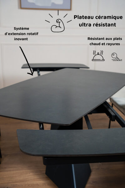 TABLE A MANGER EMPIRE EXTENSIBLE CERAMIQUE 180 A 240CM 8 TABLE A MANGER EMPIRE EXTENSIBLE CERAMIQUE 180 A 240CM 8