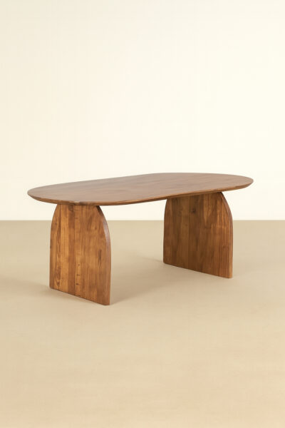 TABLE A MANGER EMILIA ISANA BOIS ACACIA MARRON CLAIR