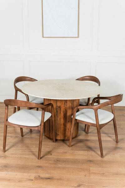 TABLE A MANGER MILA TRAVERTIN BEIGE 3