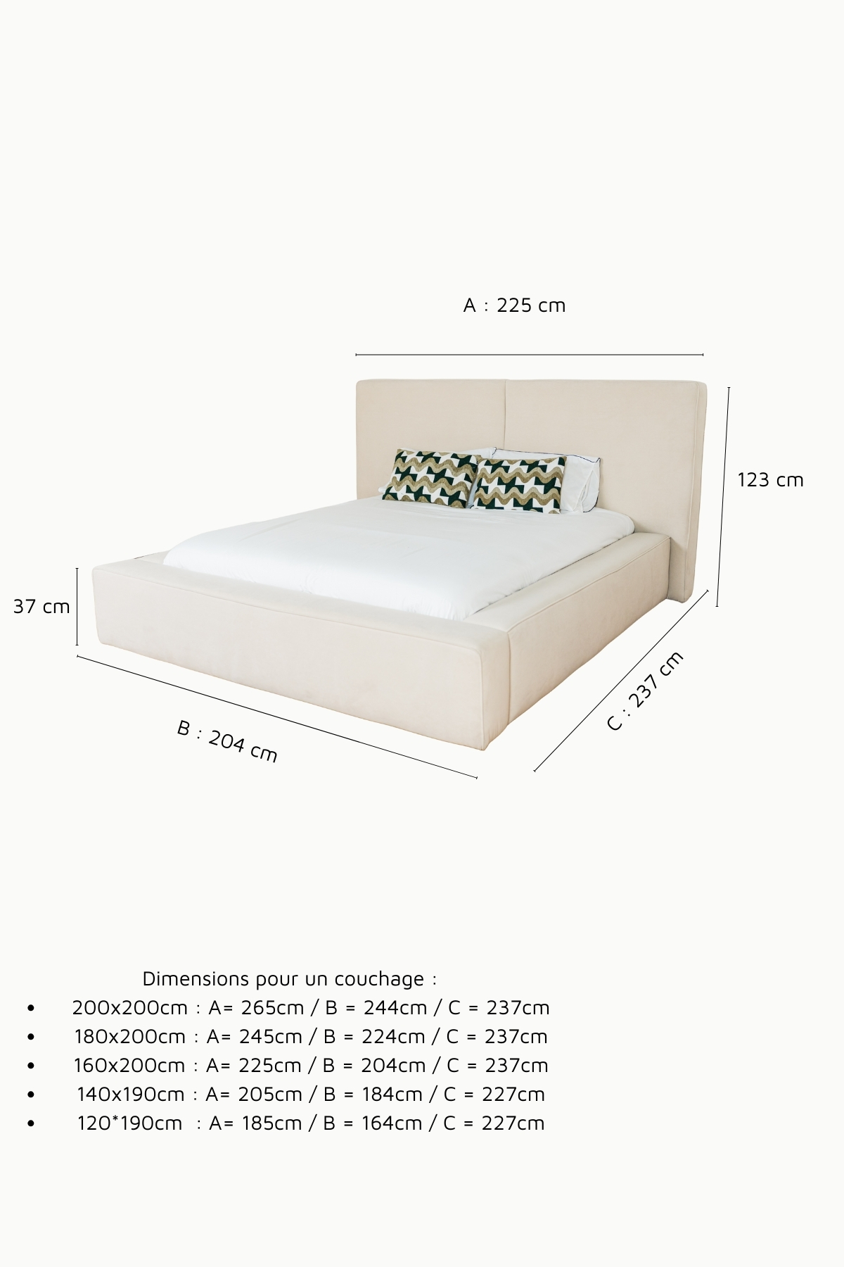 LIT COFFRE MAGNUM TISSU VELOURS 1