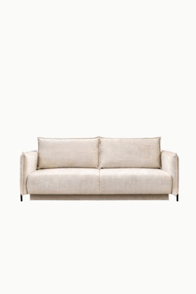 canape amelie coffre convertible tissus chenille ecru 4